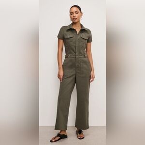 Good American Olive Utility Jumpsuit Size Small